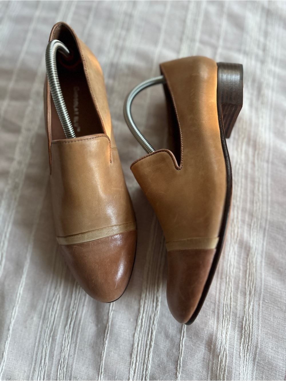 CHOCOLATE BLU Duke Two Tone Premium Vero Cuoio Leather Loafers Flats | 8 NWOT
